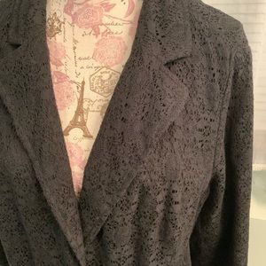 Chico’s Plus Size Lace Overlay Blazer